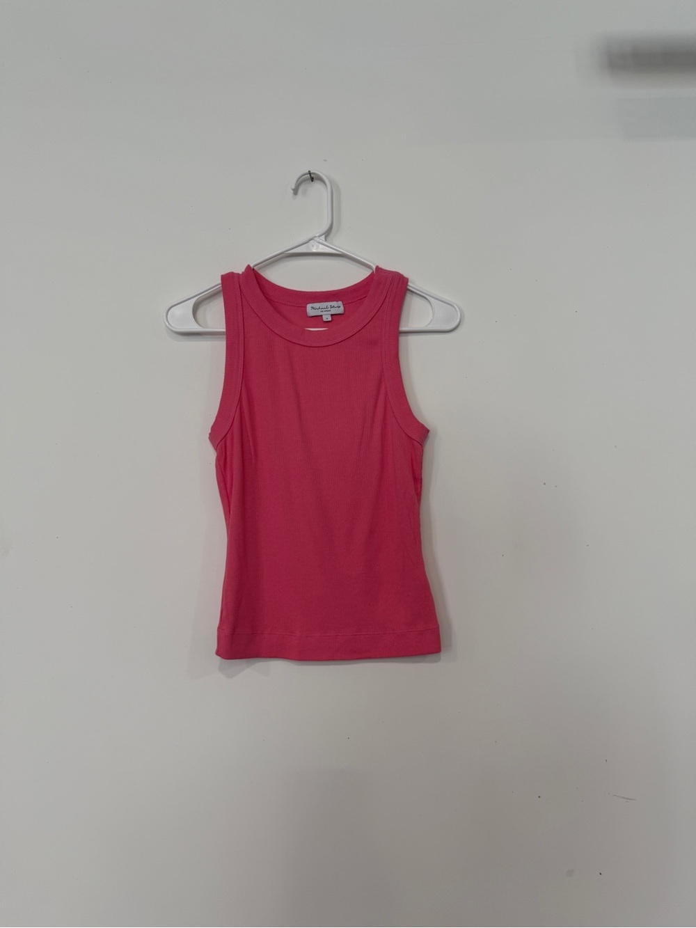 Michael Stars Gina Sleeveless Ribbed Tank in Hot Pink